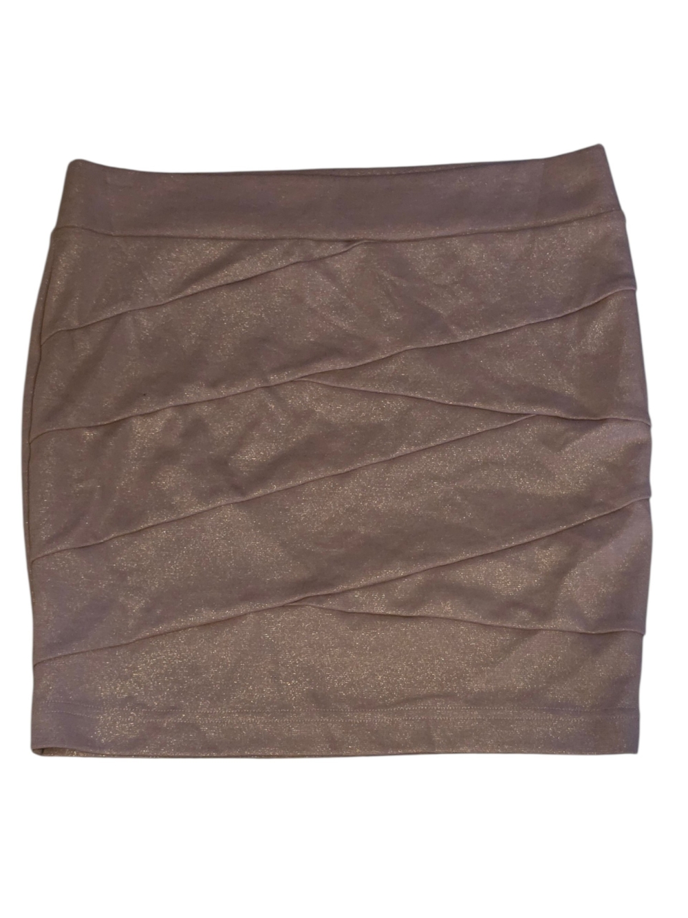 Charlotte Russe Shimmery Mauve Ruched Mini Skirt